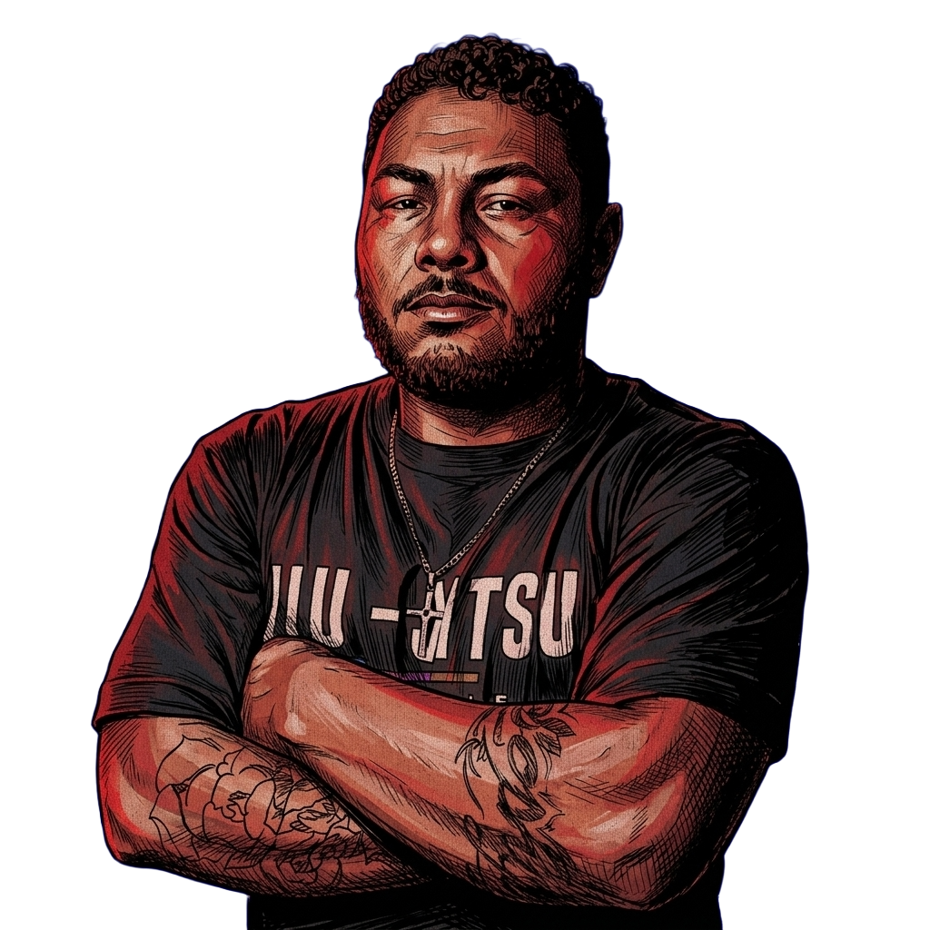 Retrato de Soneka de braços cruzados